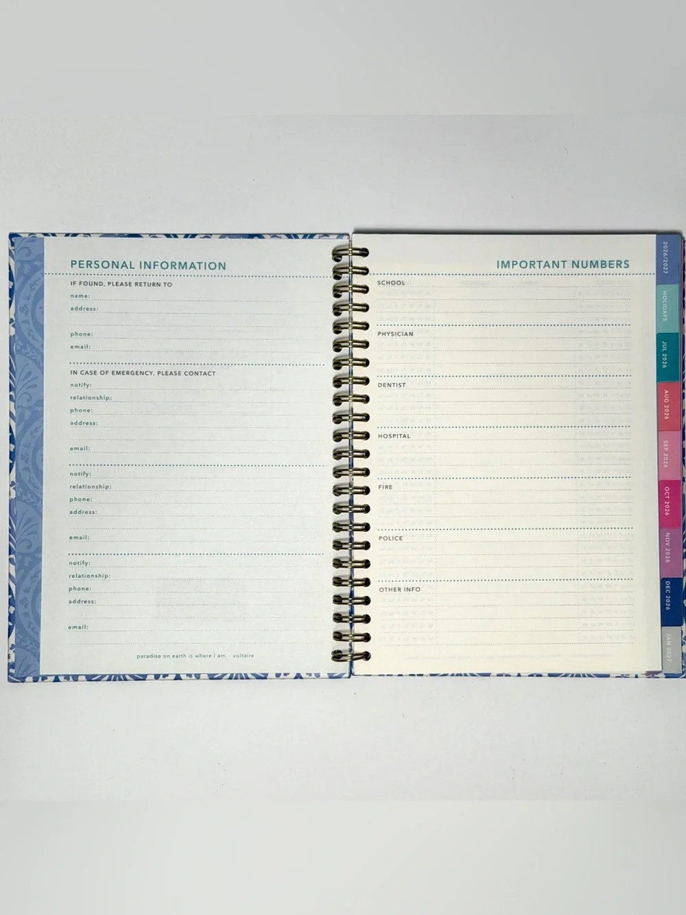 2026-2027 Clementine Paper inc. 12-month Weekly Monthly Planner (Baby Blue)